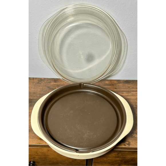 3 Pcs Anchor Hocking MicroWare Round Browning Skillet with Lid Microwave PM400 - Picture 3 of 11